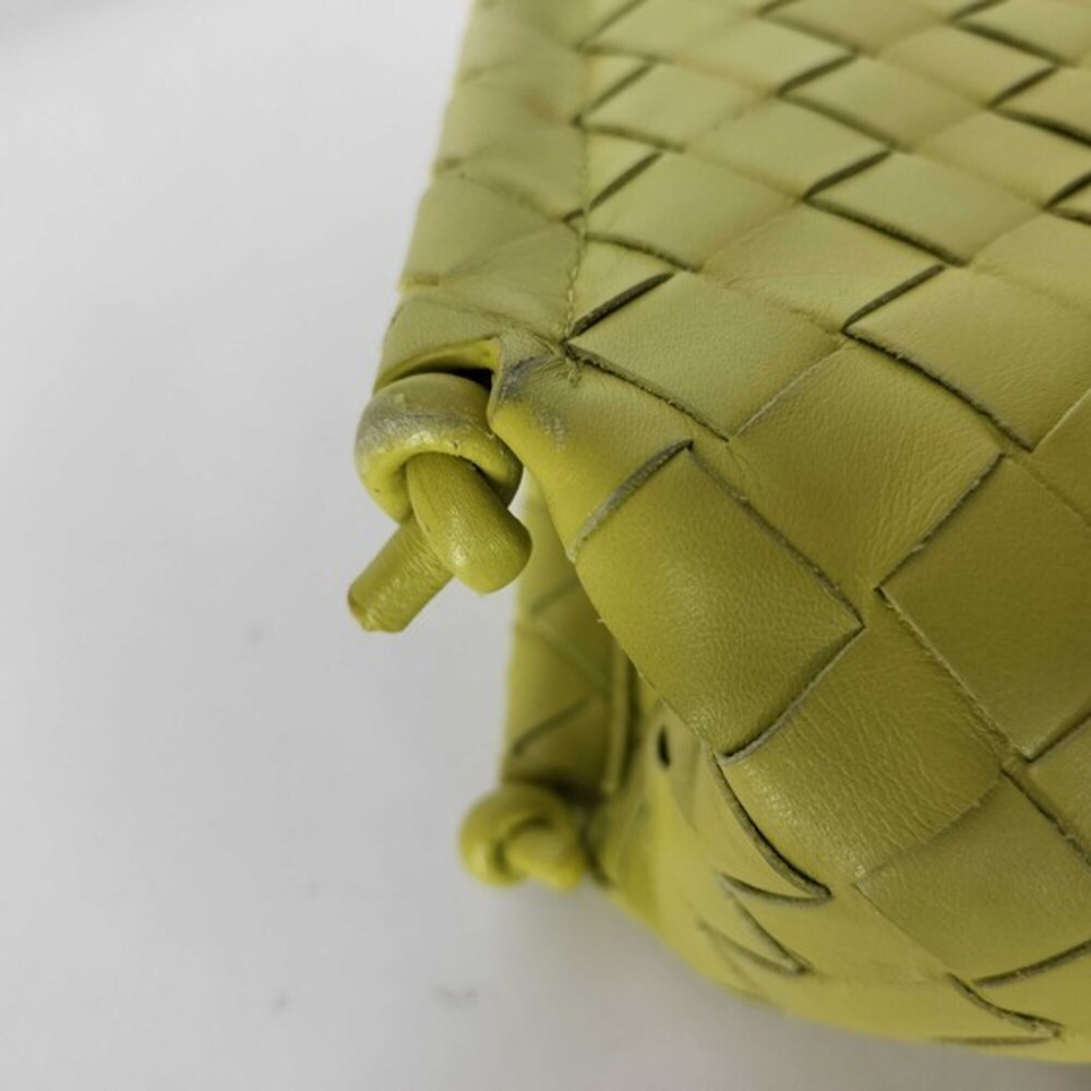 BOTTEGA VENETA Yellow Lambskin Leather Intrecciato Shoulder Bag - Picture 10 of 10